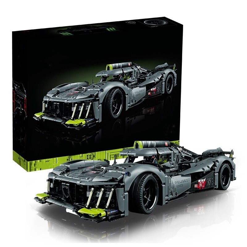 99033 Super Sports Car Peugeot 9X8 Mechanical Set - Boys' Assembly Plastic Building Blocks with Small Particles Toy