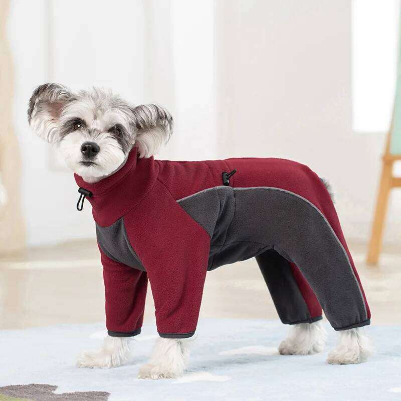 Famous brand Long Sleeve Clothes Legs Jacket Autumn Coat With Warm Fleece Winter Jumpsuit Back Zipper Dog Bodysuit pupakaIK