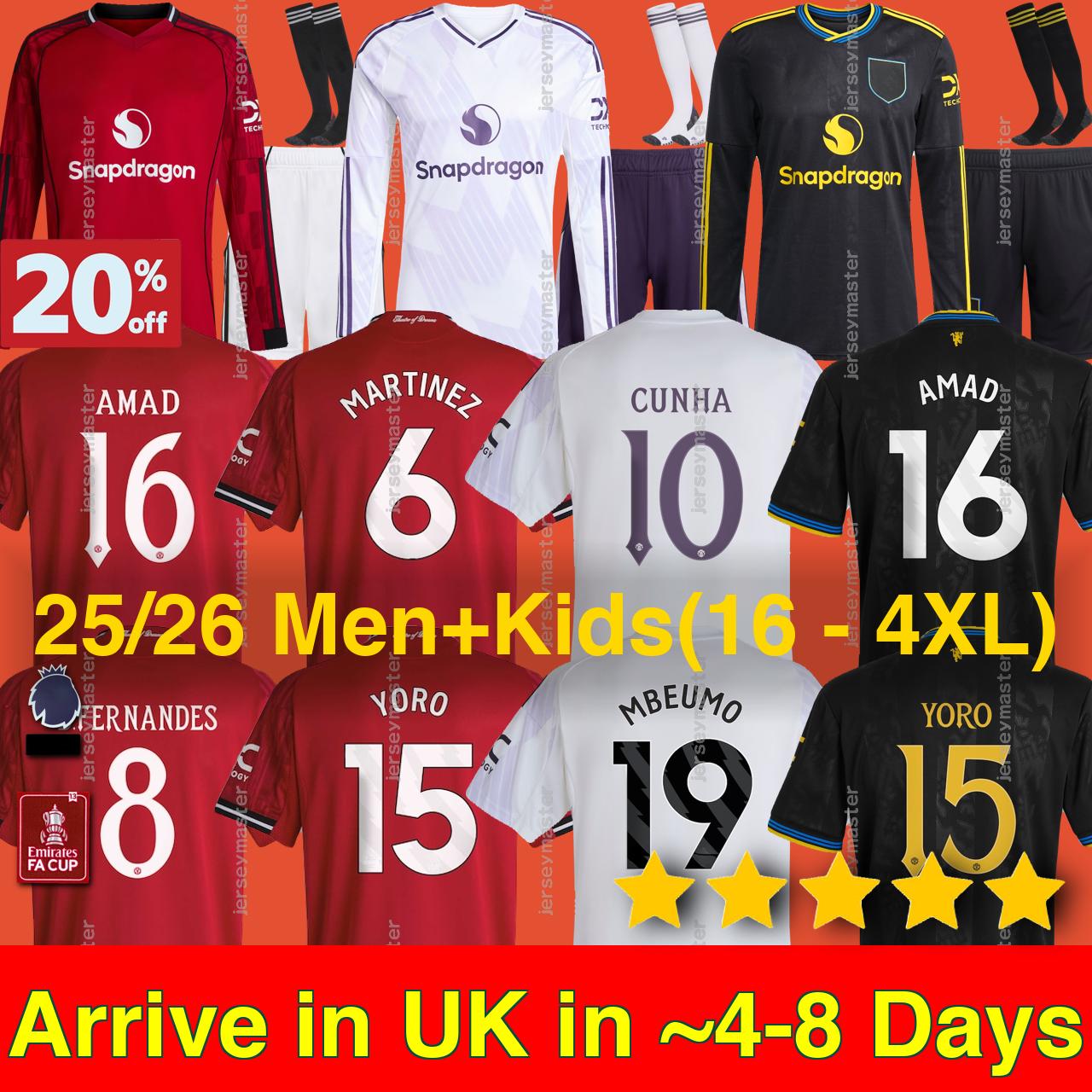 25 26 27 2026 Sesko YORO 4XL Stone Roses Soccer Jerseys CUNHA AWAY LAMMENS George MARTINEZ CASEMIRO UNTED Lunar third 2025 football shirt fans B. FERNANDES MBEUMO DE