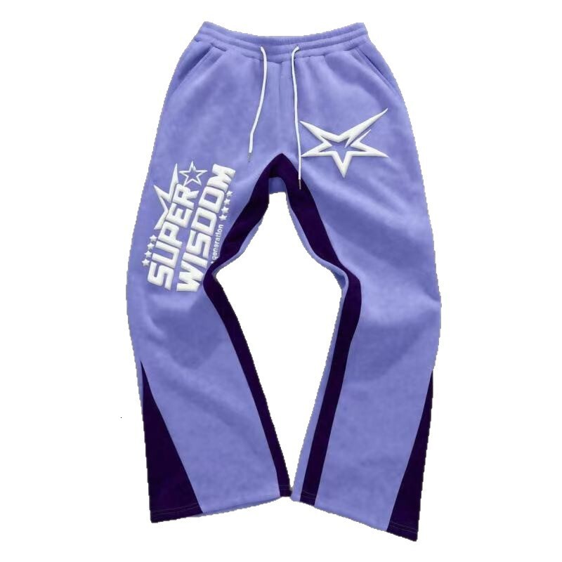 Luxury Brand Designer Clothes 2025 Hot-Selling Star Letter American Street Retro Casual Printed Loose Sweatpants Fleece-Lined