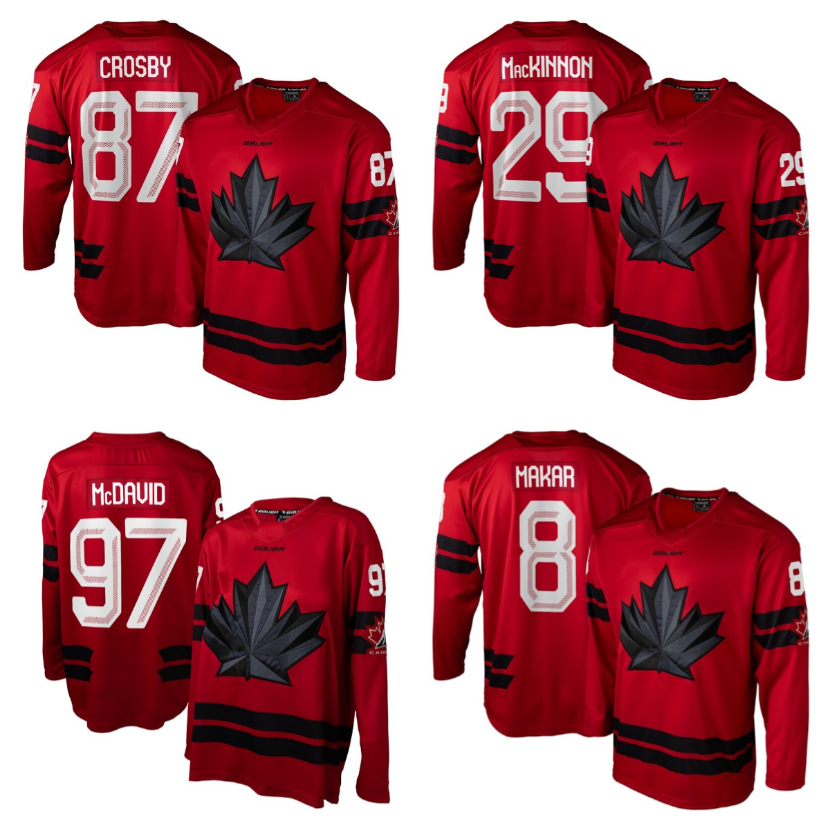 2026 Team Canada Mcdavid 97 Crosby 87 Mackinnon 29 Makar 8 S-XXXL