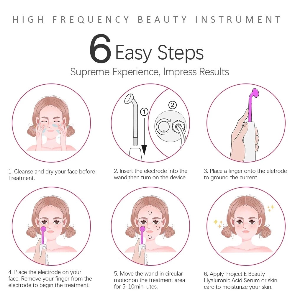 Portable High Frequency Skin Therapy Wand Electrotherapy Comb Tightening Acne Spot Scar Remover Face Massage Aesthetic Equipment 260114
