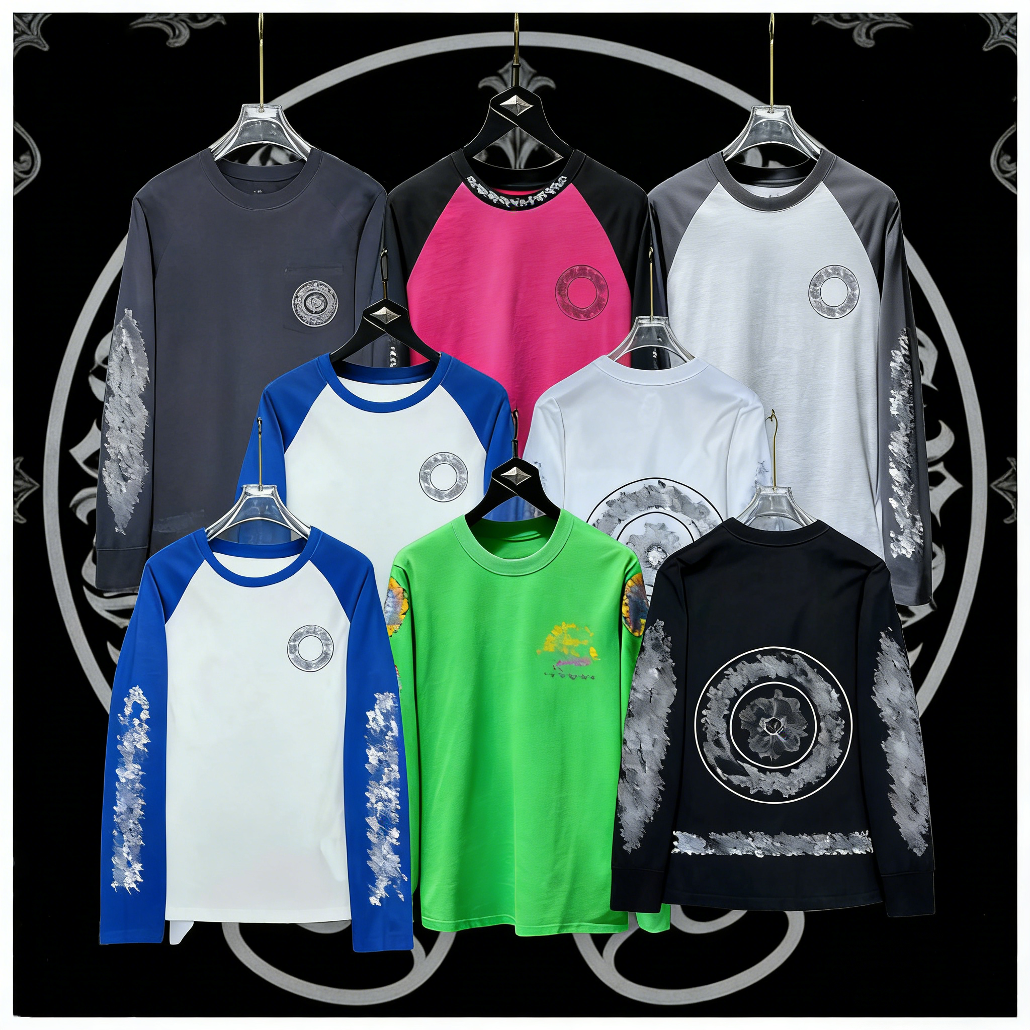 2026 5A Mens chrome Hoodies Men Women Hoodie Foam Print Web Graphic Pink Sweatshirts hoodies designer chromo sweatpants S-XL