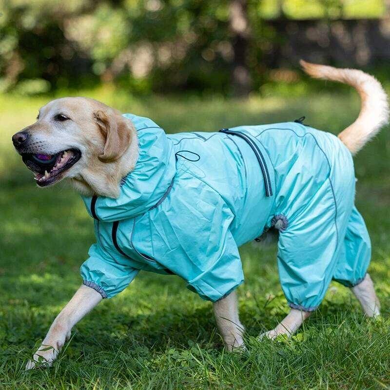 Famous brand Raincoat for Large Dogs Soft Breathable Snow Proof Windproof Pet Rain Jacket Safety Waterproof Outdoor Dog Coat with Legs pupakaIK