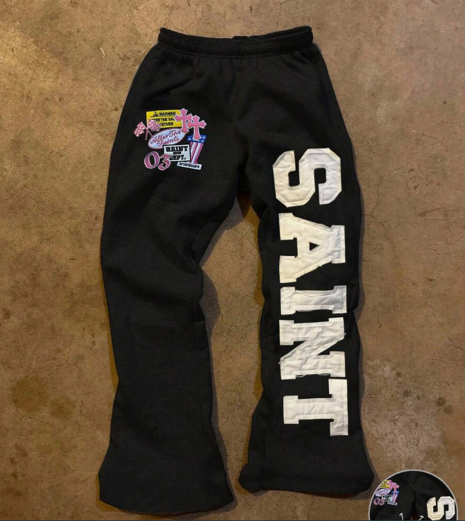 Luxury Brand Designer Clothes Hot Sale American Retro 3D Print Personality Pattern Loose Casual Long Pants Unisex In Stock