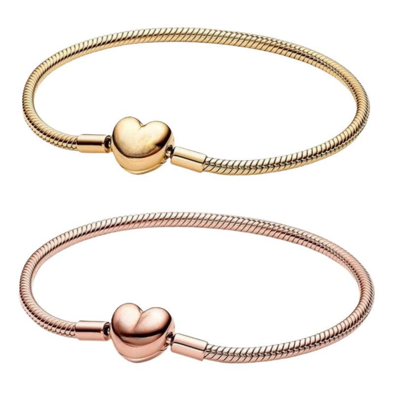 Luxury Love Heart Pendant Designer Snake Chain Charm Bracelets S925 Solid Silver Crown crystal Sweet Hearts Bangle Bracelet Jewelry for Women