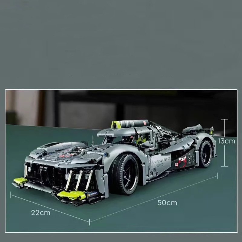 99033 Super Sports Car Peugeot 9X8 Mechanical Set - Boys' Assembly Plastic Building Blocks with Small Particles Toy