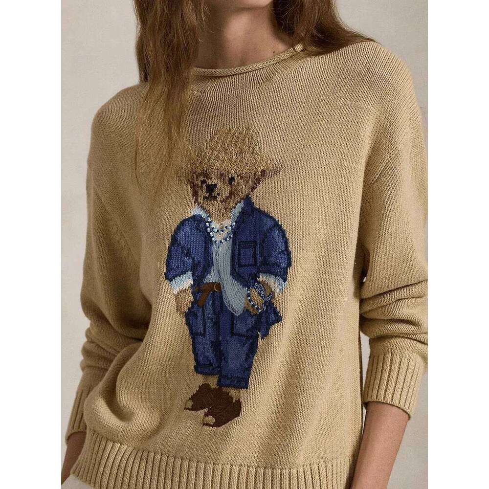 Autumn And Winter Sweaters Popular Teddy Bear Embroidery Pullover Retro Lazy Style Loose Sweater Pullovers Jumpers DREAM RECALL