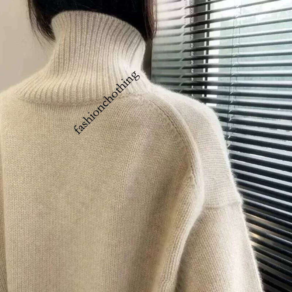 Zhehan 2025 Pure Wool Sweater Autumn And Winter New Thick Cashmere Women High Neck Pullover Warm Loose Knitted Base Sweater Jacket Tops