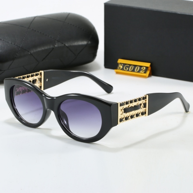 Designer sunglasses women's cat-eye fashionable new style sunglasses women's sun women's clothing sunglasses sunglasses Double C with logo