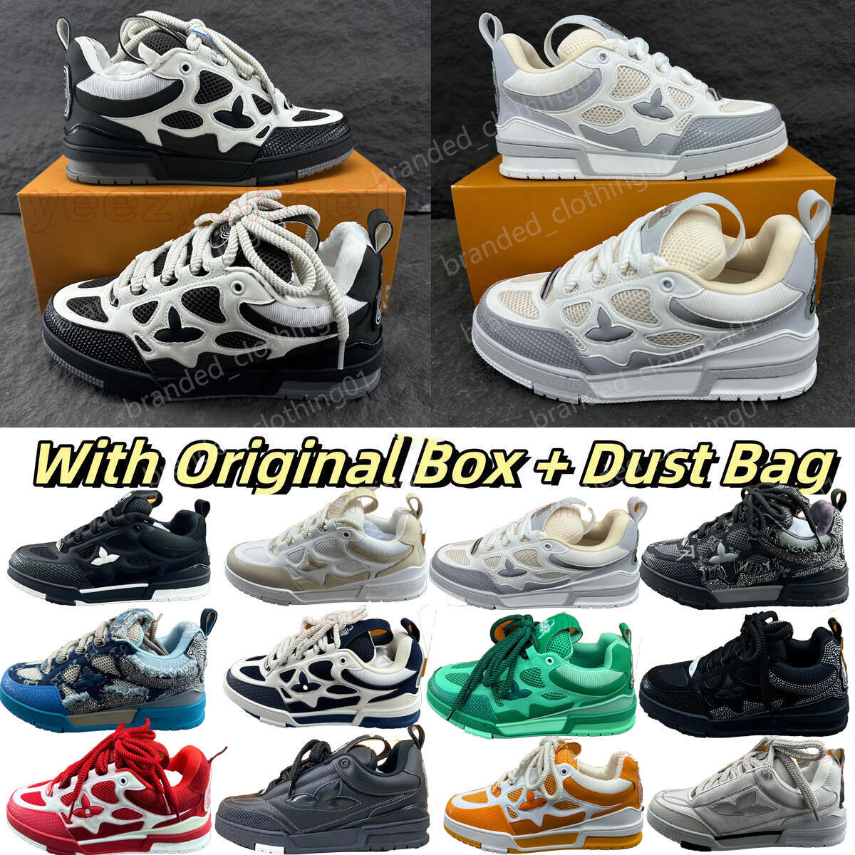 2026 lvs Skate Original packaging box designer sneakers mens trainers sneaker casual runner shoe outdoor ly leather flower skates shoes women fashion men 0531a
