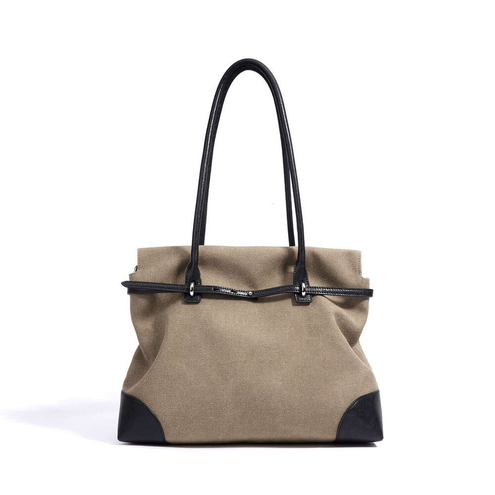 Luxury Shoulder Bags Totes Hobo Autumn Winter New Large Capacity Tote For Women Color Block Cowhide Casual Canvas Single Crossbody Commuter Bag SENYY