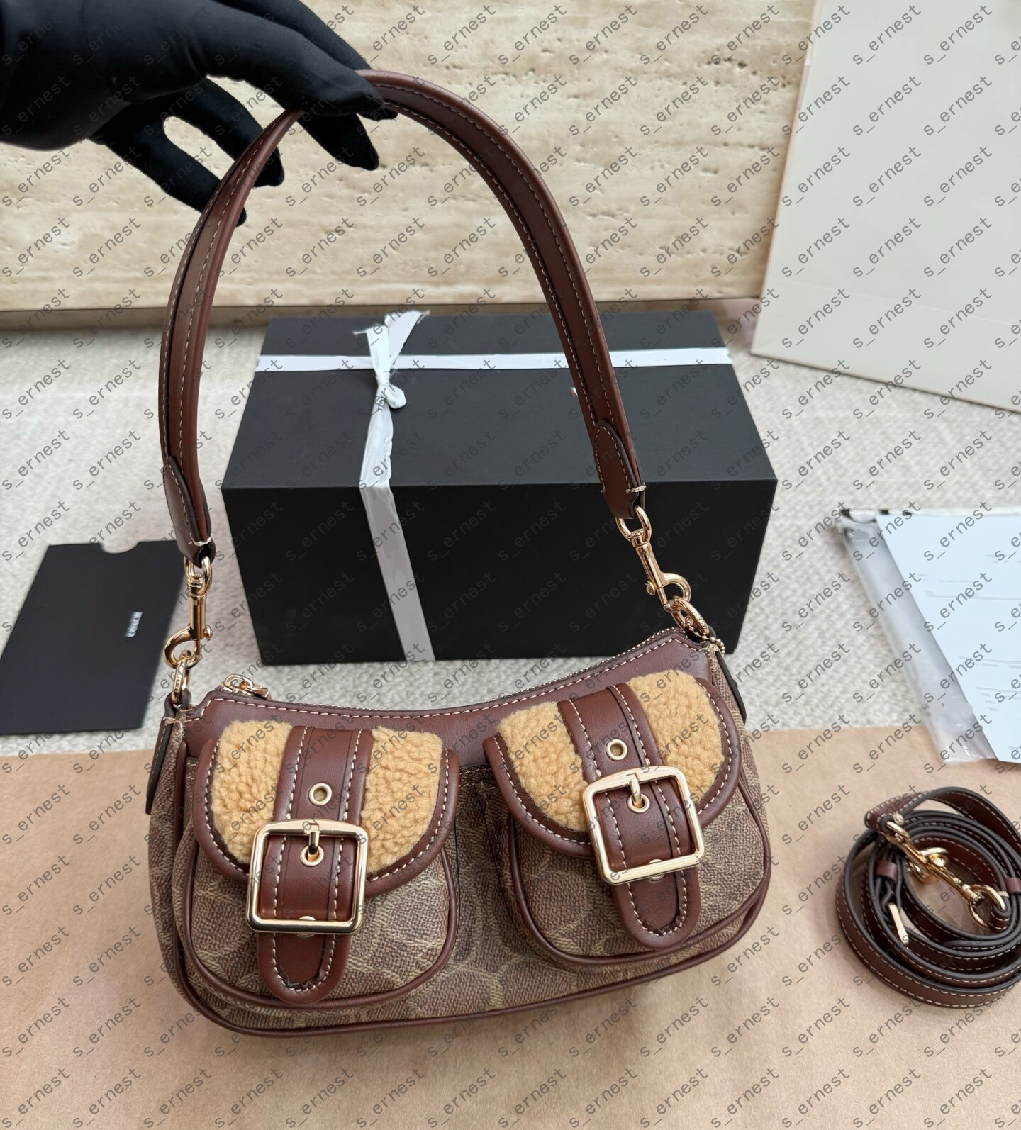 Designer ASHTON bag Autumn Vintage Suede Shoulder Bags for Women Casual Versatile Ladies Handbags Tote Large Capacity Female Underarm Bag