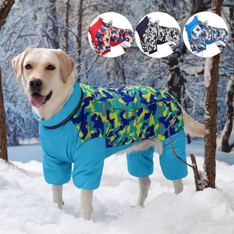 Famous brand Winter Warm Jacket Waterproof Big Dog Jumpsuit Clothes Labrador Doberman Coat Clothing For Medium Large Dogs pupakaIK