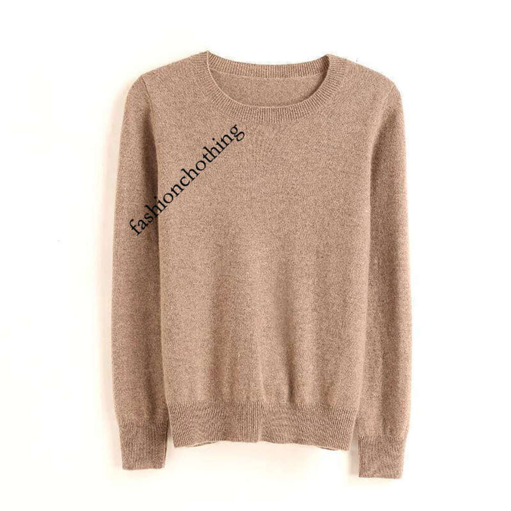 Zhehan 2025 New Sweater 100% Pure Cashmere Women's Round Neck Pullover Weater Soft Loose Solid 20Color Knit Base Shirt S-Xxljumper