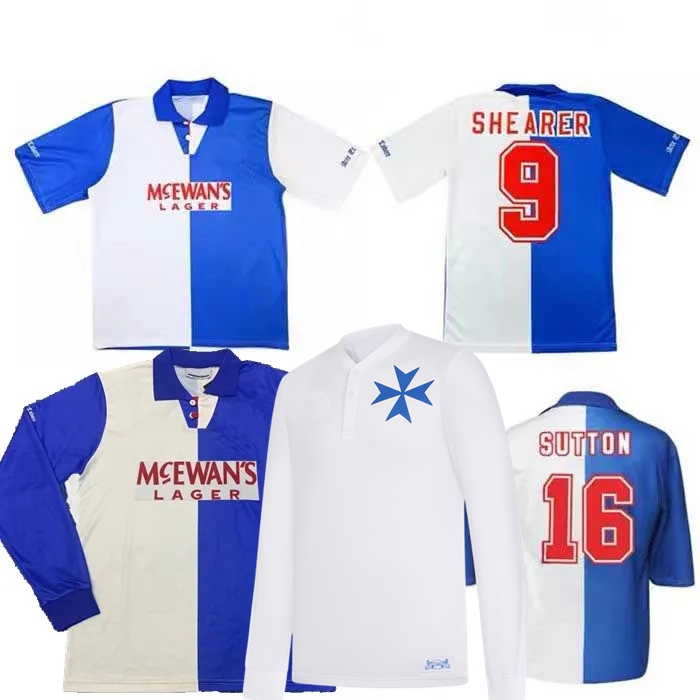 Retro classic 1994 1995 BlackburnS SHEARER Soccer Jerseys SUTTON Rovers 94 95 150th football shirt
