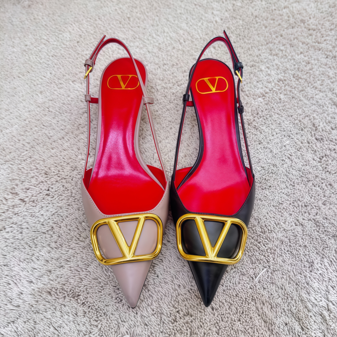 Designer Women Sandals Red High Heels Shoes Metal V-buckle 4cm 6cm 8cm 10cm Kitten Heels Nude Black Patent Leather Brand Pumps with Red Dust Bag 35-44
