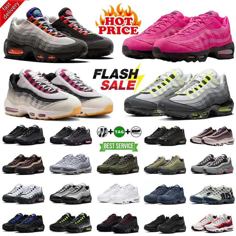 Mens 95 95S Designer 2025 neon Scarpe da corsa Classic Triple Bianco Giallo freddo Grigio Oliva brown Midnight Navy Men Allenhers Sport Sports Stikers Running Shoes