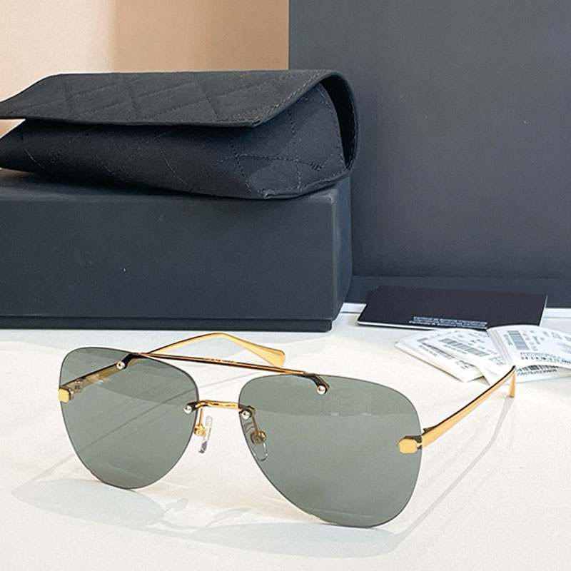 Classic Womens Sunglasses Metal Frameless Pilot Glasses Polarized UV400 UV Protection Outdoor Driving Style 4258T