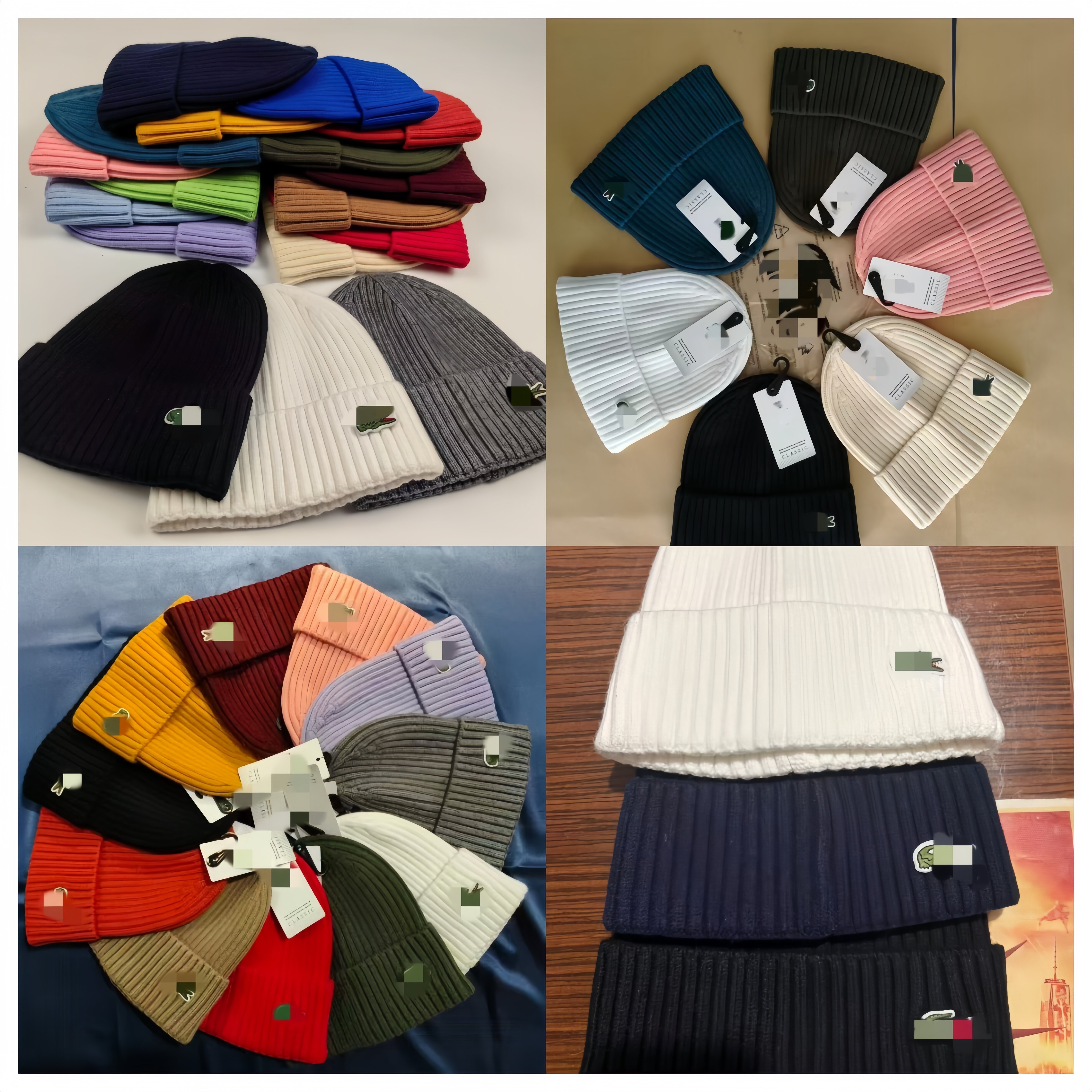 With Logo Wool Beanies Bonnet France L Brand Cotton Skull Caps Hat Cold Coral Knitted Man Women's Lavender Girl Man Mint Green Watermelon