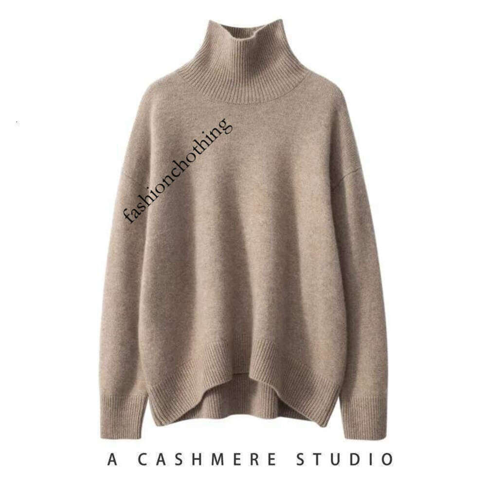 Zhehan 2025 Pure Wool Sweater Autumn And Winter New Thick Cashmere Women High Neck Pullover Warm Loose Knitted Base Sweater Jacket Tops