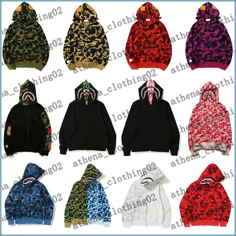 Mens Designer Hoodie Full Zip Up Hoodies for Men Jacket Camouflage Pattern Cotton Long Sleeved Shark Hoodie Sweatshirts Street Y2k Hoodie Women Mens Clothing