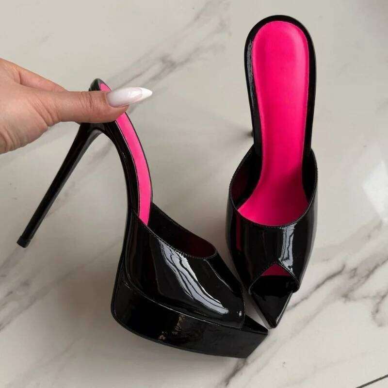 2026 Summer Women High Heeled For Woman's Pointed Peep Toe Stiletto Platform Pumps Sexy Ladies Wedding Dance Shoes