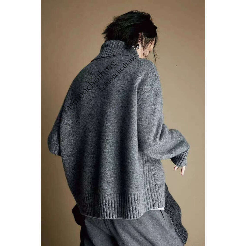Zhehan New 2025 Pullover 100% Pure Knitted Collar Casual Warm High-End Women's Long Sleeved Wool Sweater