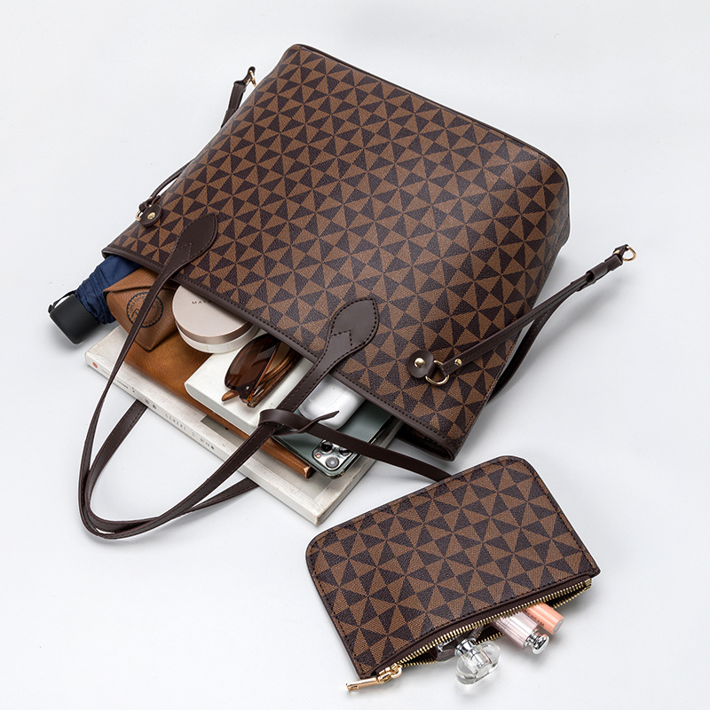 Lacel Urwebin 2026s Fashion New Windmill Pattern Design Large Capacity Tote Bag Elegant and Versatile Premium Texture Two Piece Set Composite Bag Free