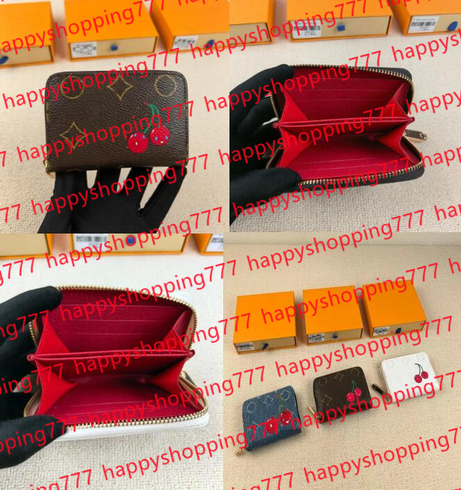 M60067 Zippy Zip Coin Purse Wallet Genuine Leather Black Flower Womens Man Designer Key Pouch Card Holder