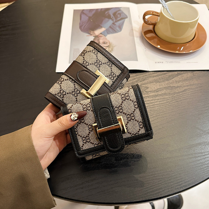 Ladies Long Wallet Large - Capacity Multi - Slot Classic Short Money Clip