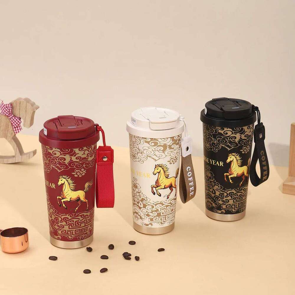 Outdoor Water Bottles Stainless Steel Thermal Cup Leak Proof Double Wall Insulated Mug With Straw For Home Kitchen Travel Party