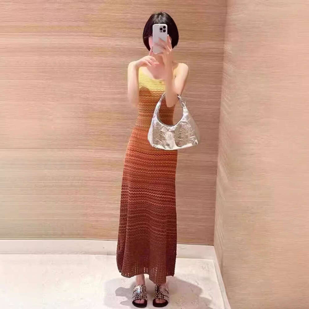 French Elegance 2026 Summer New Gradient Color Slim Fit Camisole Dress S