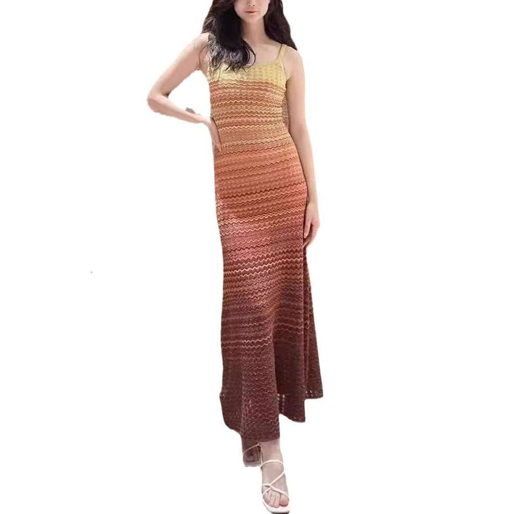 G22 French Elegance 2026 Summer New Gradient Color Slim Fit Camisole Dress S