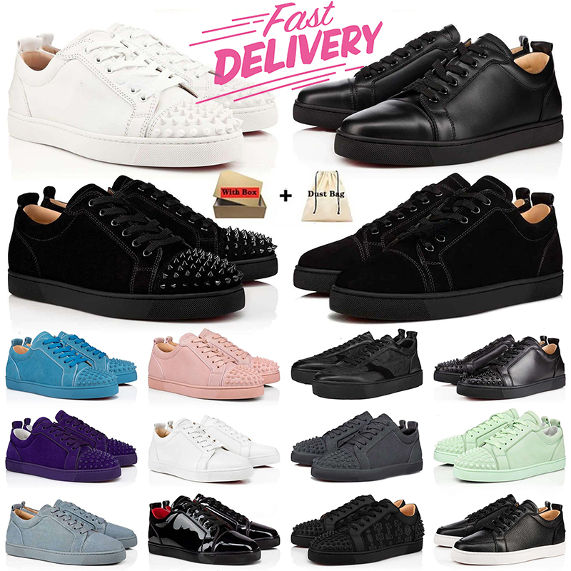 Designer shoes Red Dress Shoes Men Casual Shoes Bottoms Sneakers Glitter Grey Rivets Leather Suede Spikes Luxury classic Office Career Wedding Trainers With Box