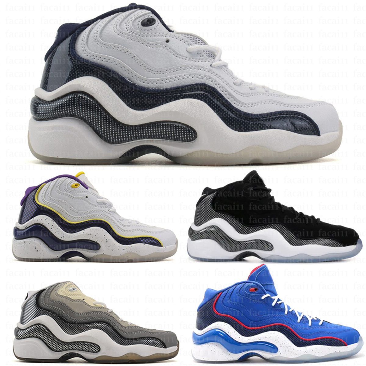 fashion flight 96 basketball shoes men classic vintage leather splicing Rubber outsole sneakers White Black Grey red outdoor sports trainer