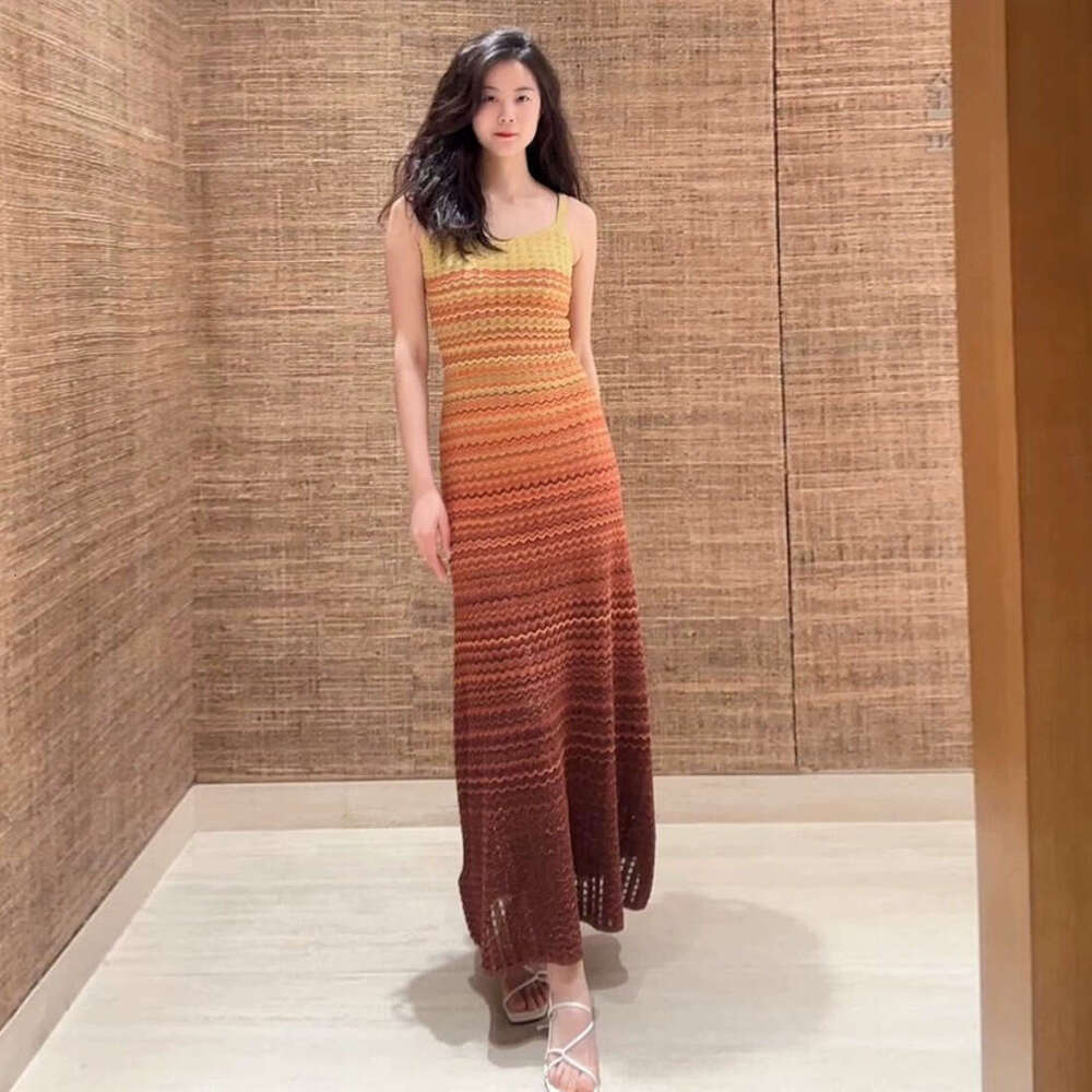 French Elegance 2026 Summer New Gradient Color Slim Fit Camisole Dress S