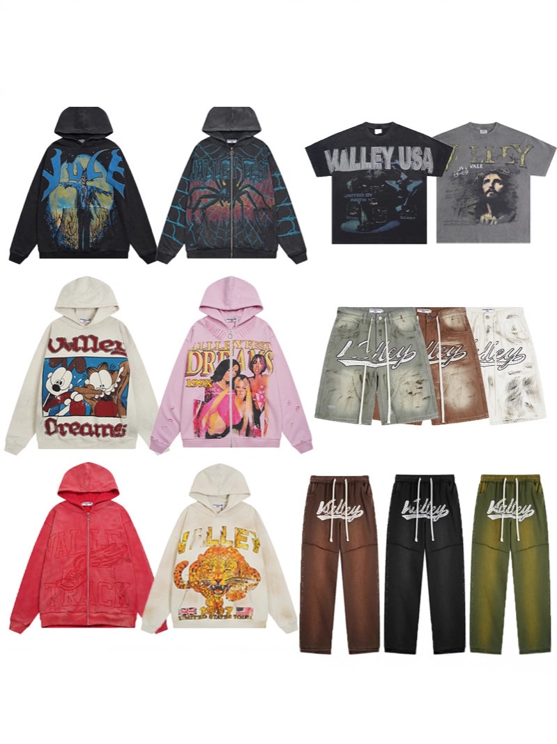 2026 New Vally Hoodies Designer Men's Valley Dreams Hoodie Val Retro Figure Print Loose Casual Hoodie For Men And Women In Autumn And Winter y2k Outdoor Street Hoodie