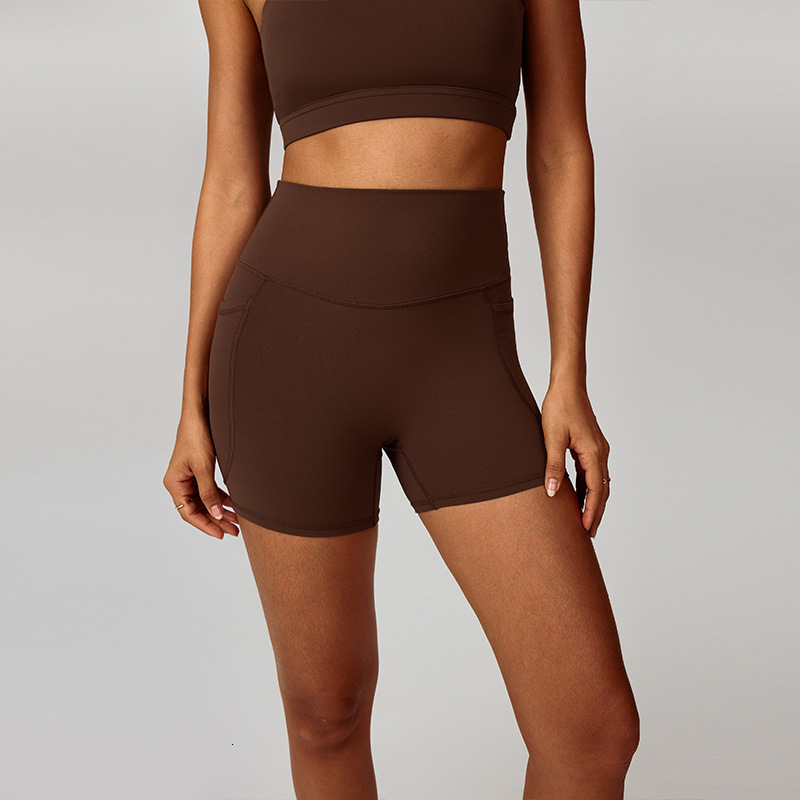 Pocket Shorts Women Seamless Fitness Yoga High Quality Gym Workout Running Pants Sportswear Gym Summer Pocket Shorts 240909