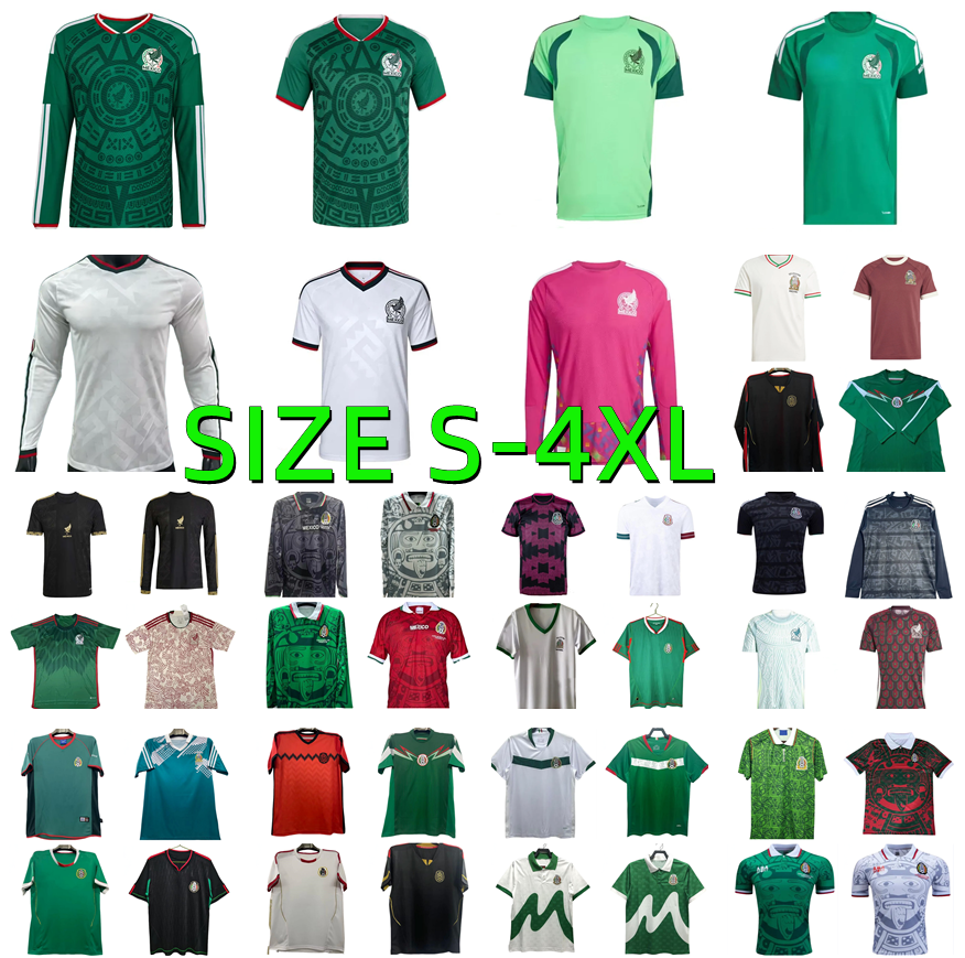 2026 Mexico soccer jerseys 1970 2006 H.LOSANO CHICHARITO ALVAREZ 25 26 27 football shirt ALVARADO RAUL CORDOVA R.MARQUEZ G.DOS SANTOS Men kids Retro 86 95 96 98 10 11 12 14