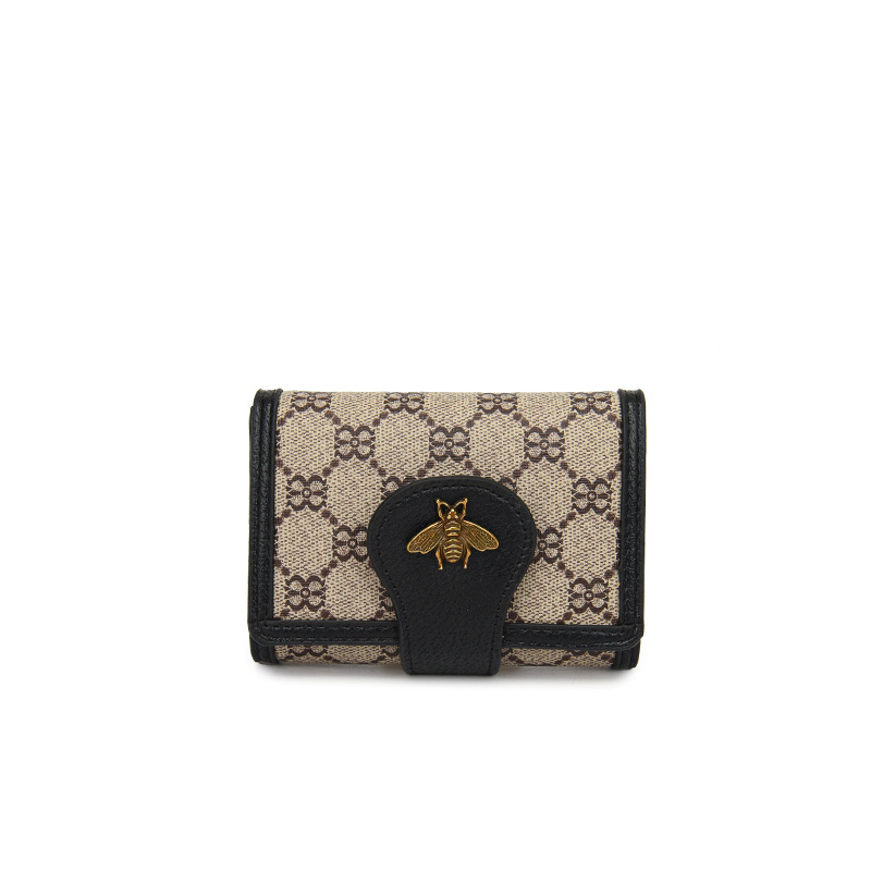 Ladies Purse Printed High-Grade Long Retro Bees High Appearance Level Short Multi Card Pocket Change Purse
