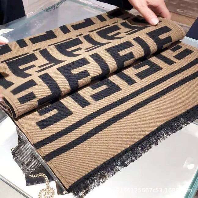 Retro Monogram Pattern Scarf | Warm Soft Large Shawl for Fall & Winter