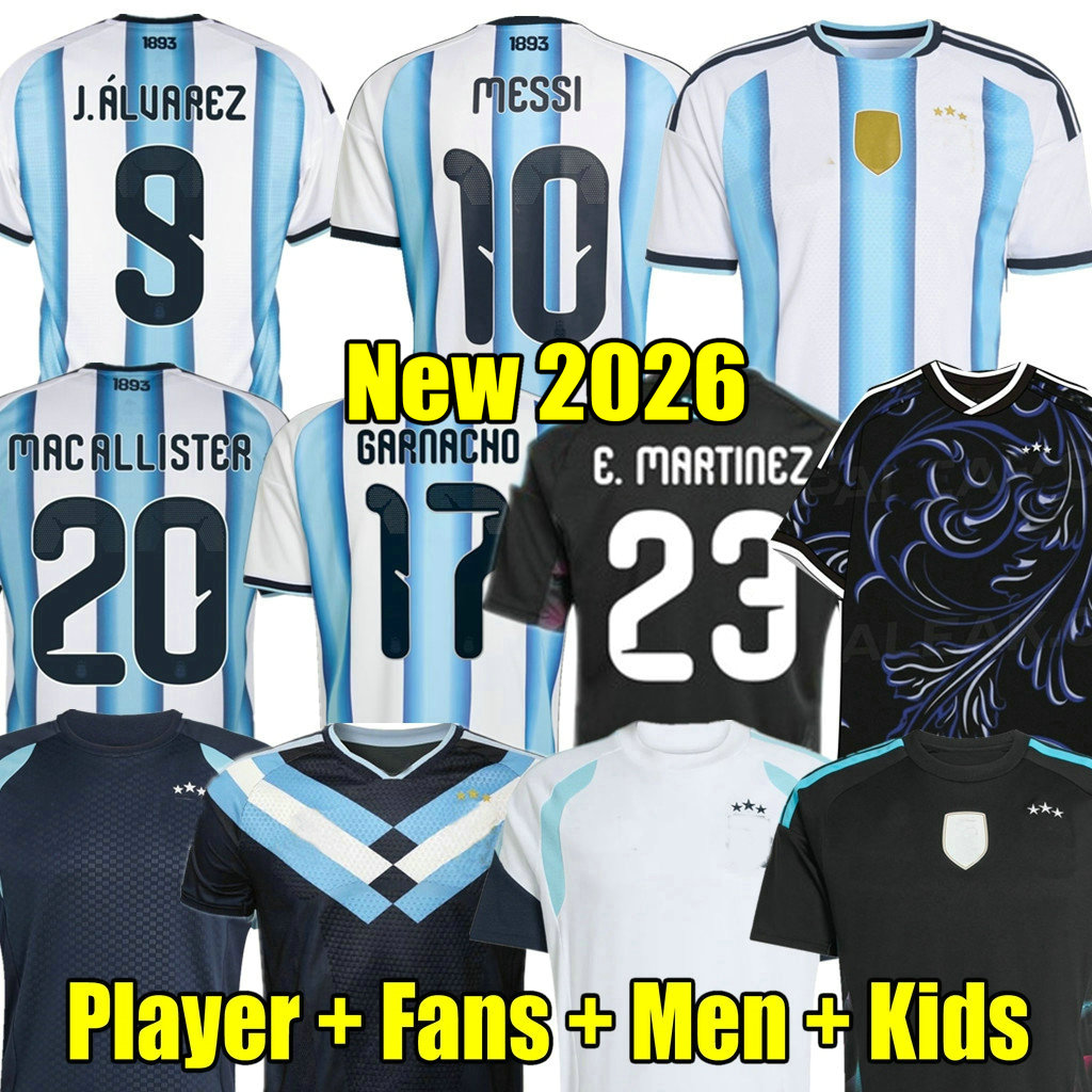 2026 Argentina soccer Jerseys 2026 World Cup messis Fan playe 2027 J.ALVAREZ MESSIS kids kit Men football shirt long sleeves MARADONA 26 27 women