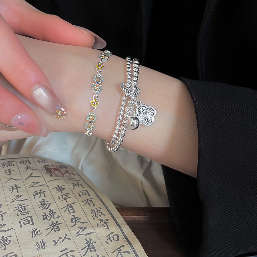 New Chinese Style Oil Drop Flower Unique Niche Design Bracelet Light Luxury High-end Sense Jewelry for Women - view 3