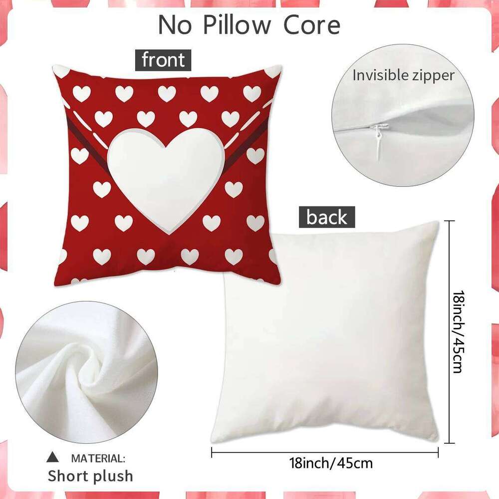 Pillow Case Love Envelope Cushion Cover Valentine's Day Wedding Anniversary Decor For Sofa