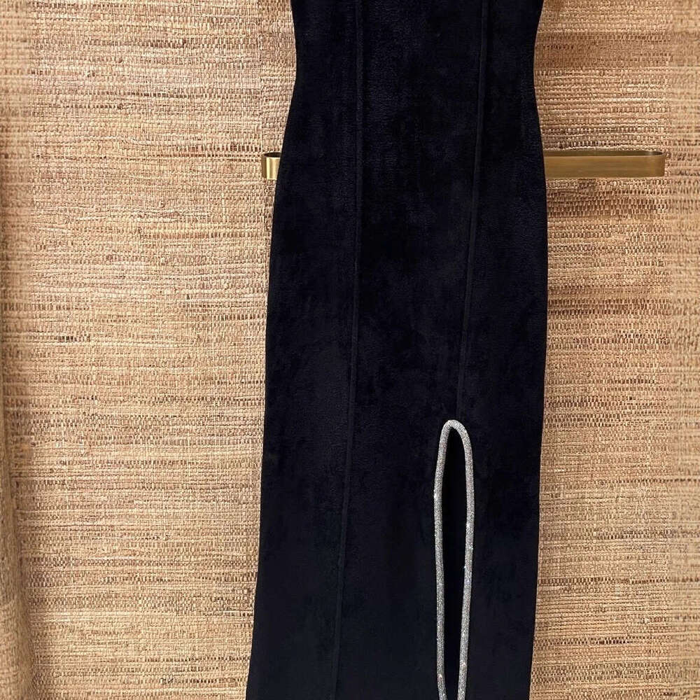 French Elegant 2026 Autumn Winter Hepburn Style Slit Slim Knitted Vest Dress for Women