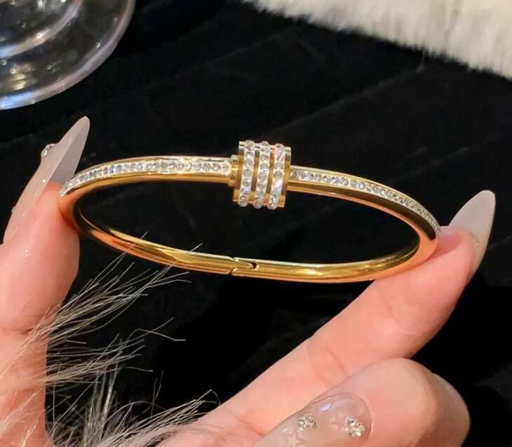 2026 New Designer Necklace for Women Original Jewelry Gold Titanium Steel Zircon Couple Light Luxury Bracelet