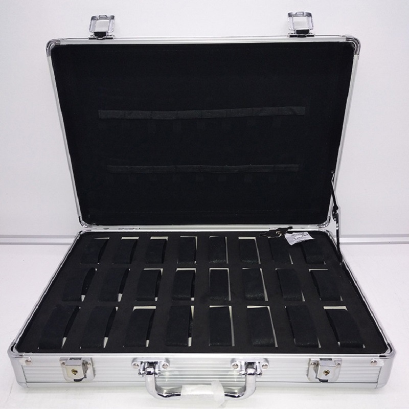 10/12/18 Grid Aluminum Alloy Black Watch Storage Box Jewelry Collection Box Portable Large Capacity Watch Box Quality Gift Box 240511