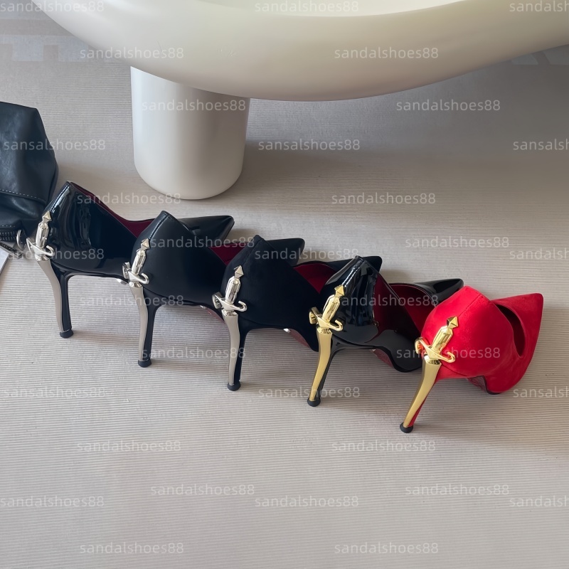 Designer Heels Women Dagger Stiletto High Heel Pumps 8cm 10cm Leather Suede Pointed Toe Ballerina Pump Shoes for Party Wedding Formal Shoe