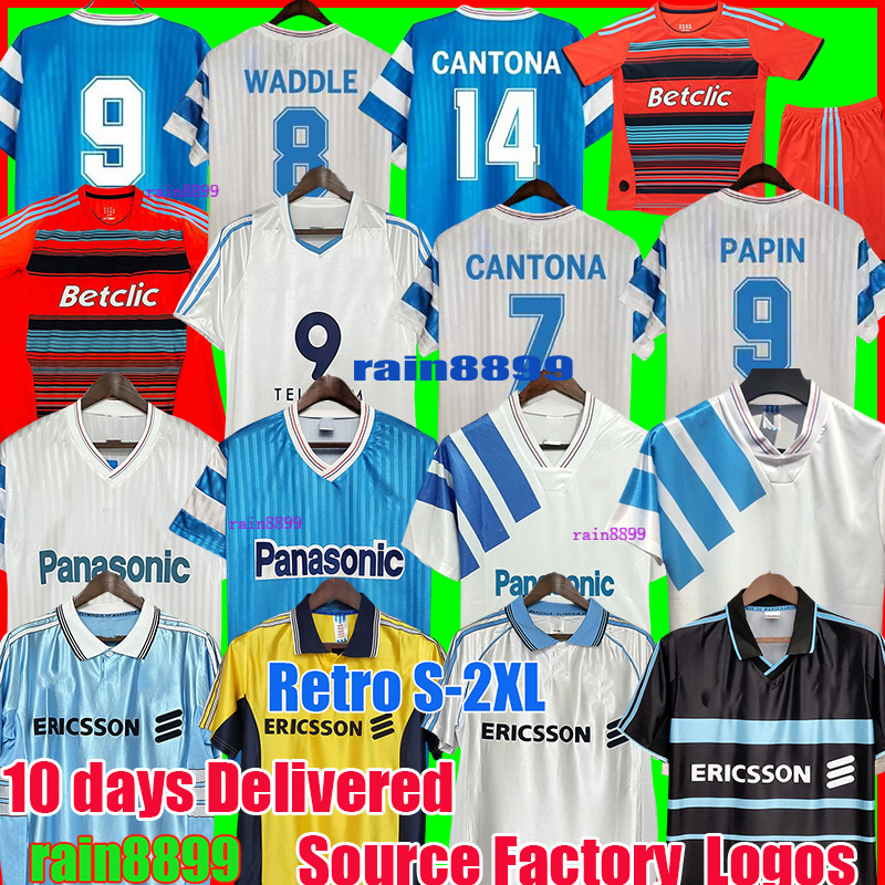 Retro Marseille Papin Cantona WADDLE #8 Soccer Jerseys Vintage Classic football Shirts 1990 1991 Maillot de foot maillot om retro soccer jersey marseille retro home